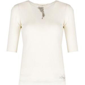 Blouse - Ronde Hals - Stenen Versiering - Hoogwaardige Stof