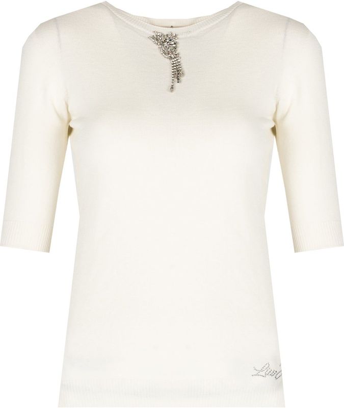 Blouse - Ronde Hals - Stenen Versiering - Hoogwaardige Stof