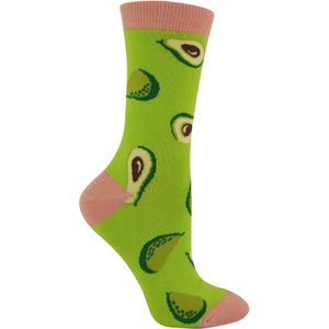 Miss Sparrow - Grappige fruitsokken voor dames - Avocado (Groen)