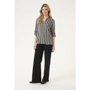 Blouse met lange mouwen Regular fit Black Oyster/Chalk Stripe black white