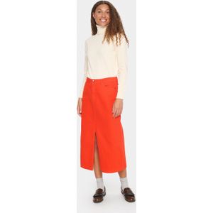 Denim rok Fitted Flame Scarlet red