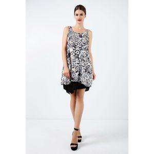 A-lijn Jurk - Mouwloos - Laagjesprint - 100% Viscose - 100% Tencel