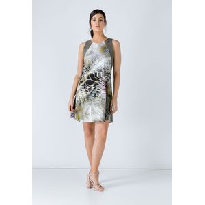 A-lijn Jurk - Khaki - Dierenprint - Mouwloos - Ronde Halslijn