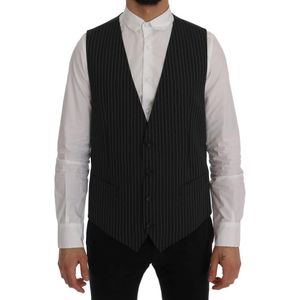 Dolce & Gabbana Grijs wollen stretch vest voor heren
