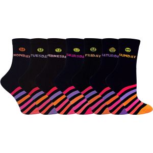 Set van 7 katoenen kindersokken voor nieuwe dagen van de week - Roze