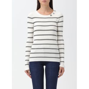 Liu Jo - Gestreepte Gebreide Trui - Wit - Gebreid - Ronde Hals