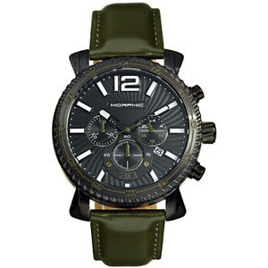 Morphic M89-serie chronograaf horloge met leren band met datum