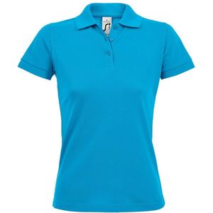 SOLS Dames/dames Prime Pique Polo Shirt (Aqua) - Maat XL