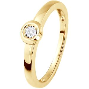 Diamond Solitaire Ring 0,010 0,50 Cts Cts Illusion Yellow Gold