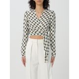 Elisabetta Franchi - Geometric Print Wrap Blouse - Zwart - Dames