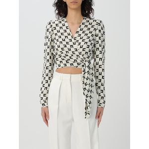 Elisabetta Franchi - Geometric Print Wrap Blouse - Zwart - Dames