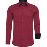 Rusty Neal - Slim Fit Overhemd - Katoen-Stretch - Blauw