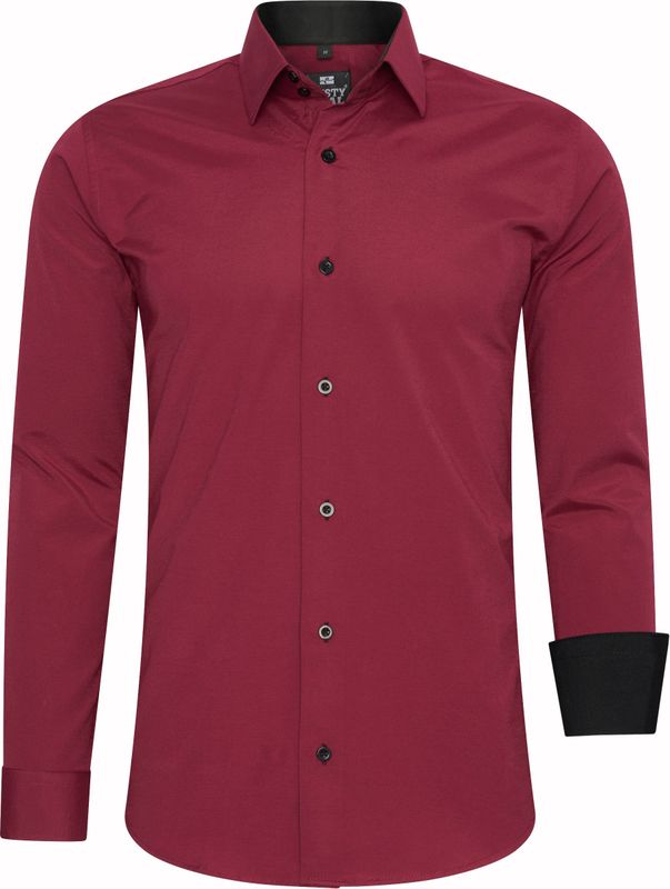 Rusty Neal - Slim Fit Overhemd - Katoen-Stretch - Blauw