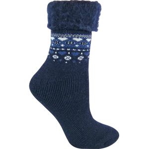 Thermische bedsokken voor dames Een maat - Indigo