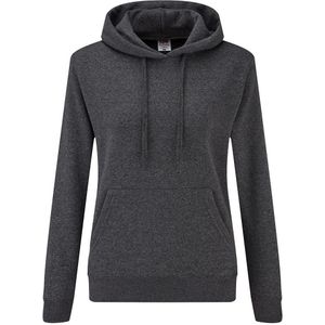 Fruit of the Loom Klassieke Dames Fit Sweatshirt Met Capuchon (Donker Heather)
