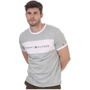 Tommy Hilfiger Vlaglogo T-shirt Voor Heren, Grijs - Maat S