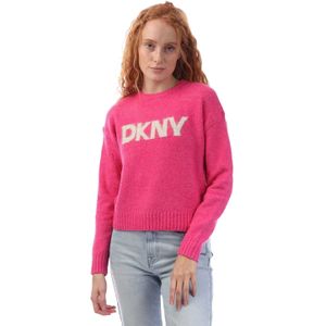 DKNY Dames/Dames Tinsel Bouclé Logo Sweatshirt (Roze)