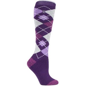 Heat Holders Lite - Lange thermo sokken voor dames - Purple Argyle
