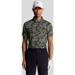 Lyle & Scott - Golf Digitale Bloemen Polo Shirt - Zwart