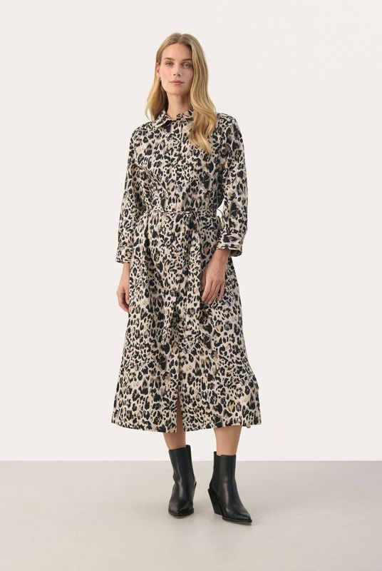 Jurk - Regular Fit - Midi Lengte - 3/4 Mouwen - 100% Katoen