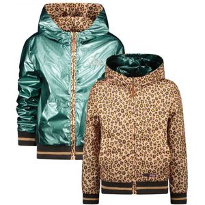 Moodstreet Reversible Zomerjas Van Gerecycled Polyester Metallic Groen/bruin - Maat 11-12J / 146-152cm