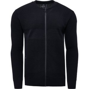 Gebreid vest met ritssluiting in geribbeld ontwerp