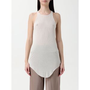 Geribbelde Tanktop met Gebogen Zoom