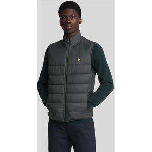 Lyle & Scott merklogo gunmetal grijs gewatteerd giletjack