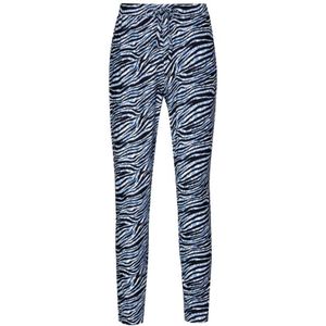Exxcellent skinny broek Felize met zebraprint blauw/zwart