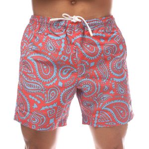 Marcelo Burlon Heren Paisley Zwemshort (Rood/Blauw)