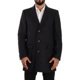 Dolce & Gabbana Donkergrijze Wol Overtrenchcoat Herenjas