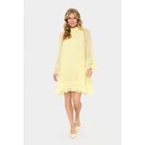 SAINT TROPEZ - Labelle - Jurk - Pasteelgeel - Knielengte - Losse Pasvorm