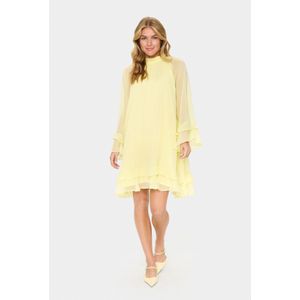 SAINT TROPEZ - Labelle - Jurk - Pasteelgeel - Knielengte - Losse Pasvorm