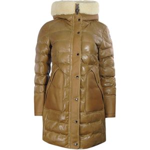 Parajumpers Demi speciaal bruin lang leren donsjack