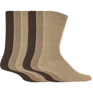 SockShop - Gentle Grip - Sokken - Bruin - Set van 6