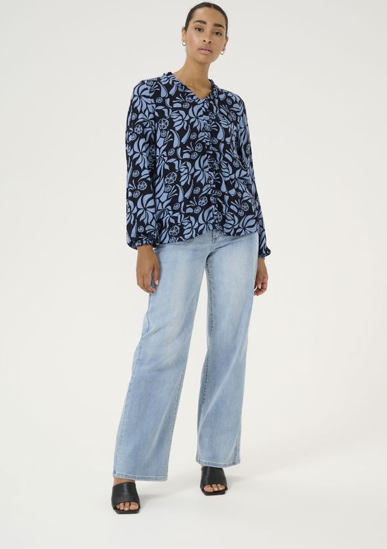 Blouse - Bloemenprint - Viscose - Lange Mouw - Normale Pasvorm