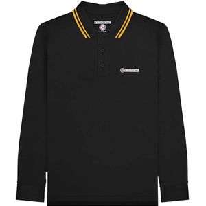 Lambretta Heren Groot & Lang poloshirt met lange mouwen (Zwart)