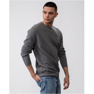 Men's Gant Cotton Pique Crewneck Sweatshirt in Grey