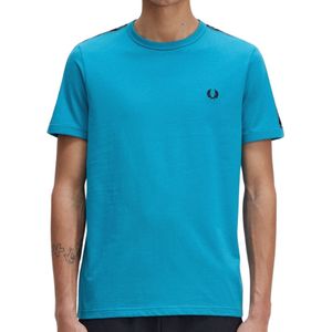 Fred Perry - T-shirt - Cyberblauw - Met Getapete Schouders