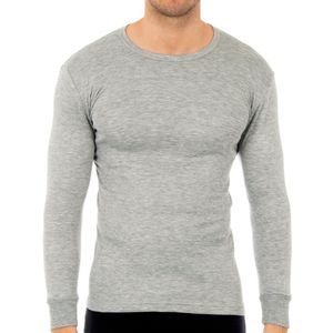 Thermoshirt - Heren - Lange Mouwen - Ronde Hals - Elastische Band - Grijs - 50% Acryl 50% Polyester