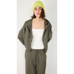 Sweat-shirt à capuche zippé en tissu modal doux et soyeux