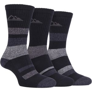 Set van 3 wandelsokken van katoen met gewatteerde zool voor dames - SBLS031BLK