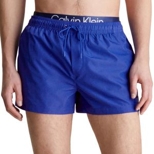 Calvin Klein Heren zwemshort met dubbel taille detail (Blauw)