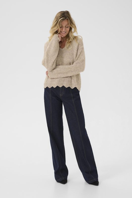 Cream Trui 'Niso'  beige gemêleerd