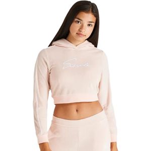 SikSilk Meisjes Signature Badstof Crop Hoodie (Roze)