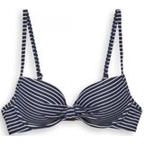 ESPRIT Women Beach Voorgevormde Gestreepte Beugel Bikinitop Donkerblauw/wit - Maat 90C