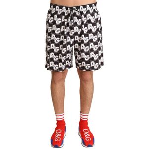 Dolce & Gabbana Zwart Logo Heren Strandkleding Zwemkleding Shorts