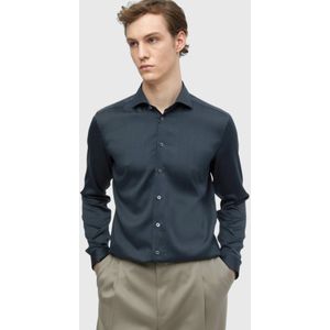 Chemise décontractée en mélange de soie tissée unie, coupe décontractée
