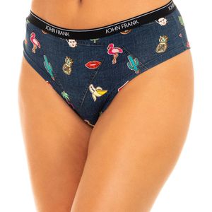 Braziliaanse damesslip van elastische katoenen ademende stof WJFD-H14-FUNDENIM-MULTICOLOR