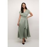Oversized Jurk - Pastelgroen - Noretta - Satijn - V-hals - Lang/maxi